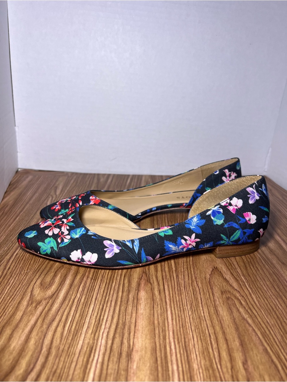 Talbots Womens 9 Edison Multi Color Floral Botanical d'Orsay Slip On Flat Shoes
